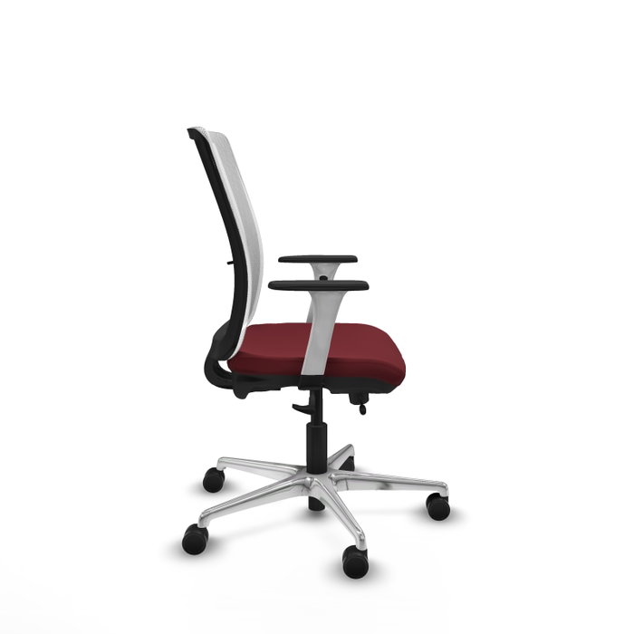 PIQUERAS Y CRESPO Silla de oficina Haches con mecanismo Sincro/Traslack, Granate y Blanco