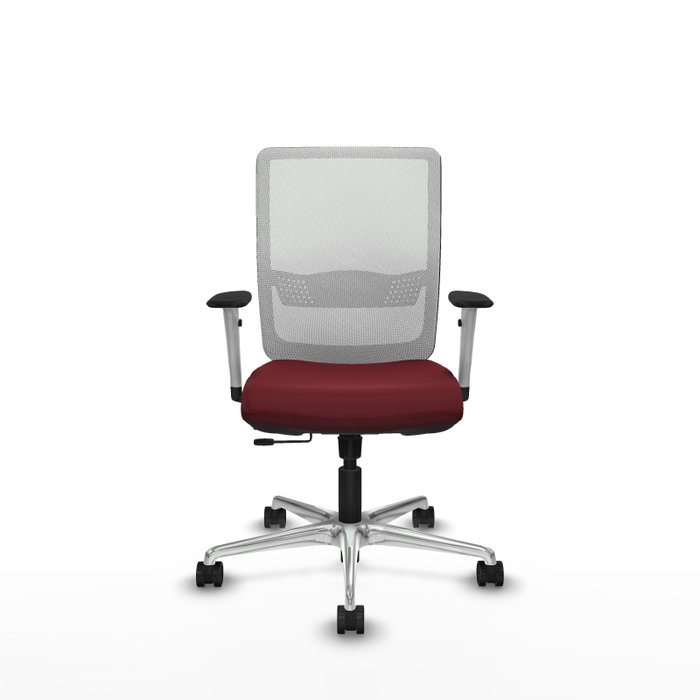 PIQUERAS Y CRESPO Silla de oficina Haches con mecanismo Sincro/Traslack, Granate y Blanco