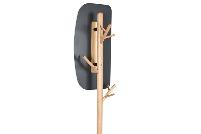 DKD Home Decor Perchero Scandi Negro Natural Madera Metal 33 x 185 x 33 cm