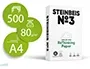 Steinbeis Papel Reciclado Nº3 DIN A4 Blanco 80 Gramos Paquete de 500 Hojas