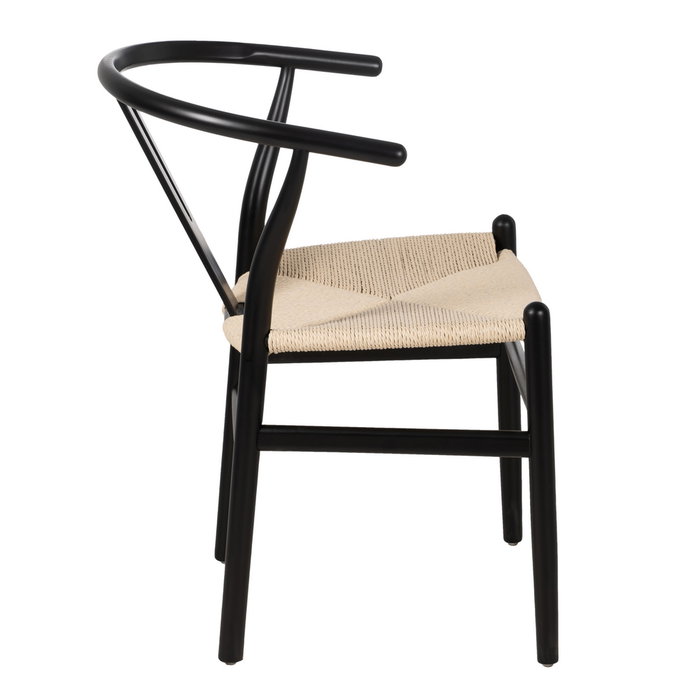 Silla Negro Madera / Fibra Salón 55 X 55 X 77 cm (Set de 2)