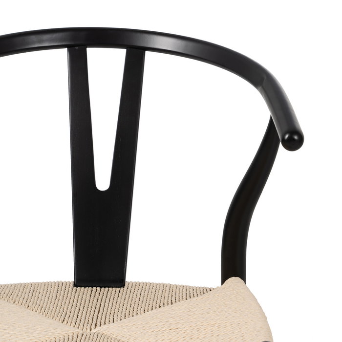 Silla Negro Madera / Fibra Salón 55 X 55 X 77 cm (Set de 2)