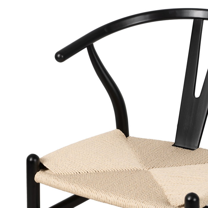 Silla Negro Madera / Fibra Salón 55 X 55 X 77 cm (Set de 2)