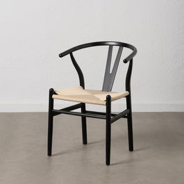 Silla Negro Madera / Fibra Salón 55 X 55 X 77 cm