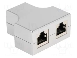 DeLOCK Adaptador T Divisor RJ45 1 x RJ45 hembra a 2 x RJ45 hembra Cat.5e STP Plata