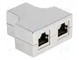 DeLOCK Adaptador T Divisor RJ45 1 x RJ45 hembra a 2 x RJ45 hembra Cat.5e STP Plata