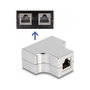 DeLOCK Divisor RJ45 Adaptador T 1 x RJ45 hembra a 2 x RJ45 hembra Cat.5e STP Plata
