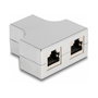 DeLOCK Divisor RJ45 Adaptador T 1 x RJ45 hembra a 2 x RJ45 hembra Cat.5e STP Plata