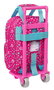 Safta Mochila Escolar 765+carro 805 Pinypon Infantil 20x28x8cm Rosa y Azul