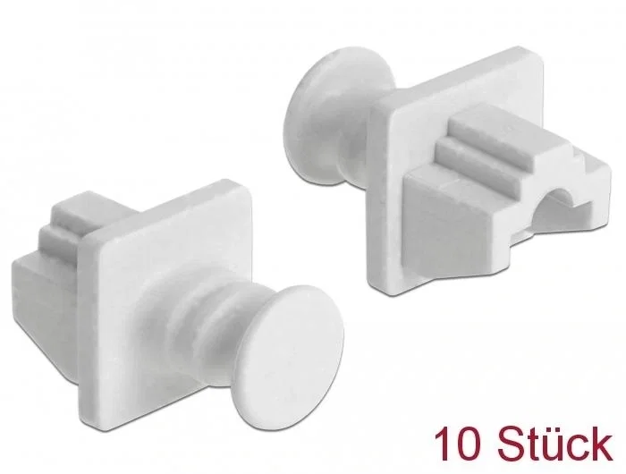 DeLOCK 86507 Cubierta antipolvo para puerto RJ-45, 10 unidades, Blanco