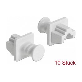 DeLOCK 86507 Cubierta antipolvo para puerto RJ-45, 10 unidades, Blanco