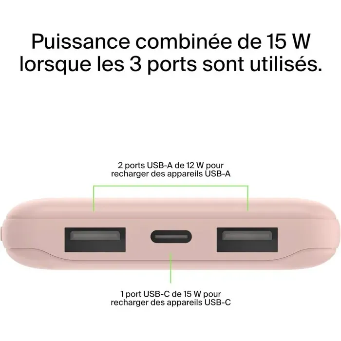 Belkin Batería Externa Power Bank 10000 mAh BEL0745883823505 Rosa
