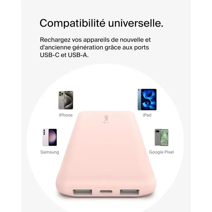 Belkin Batería Externa Power Bank 10000 mAh BEL0745883823505 Rosa
