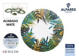 Alfares Plato Llano Tropic Mate 25.5 cm (24 Unidades)