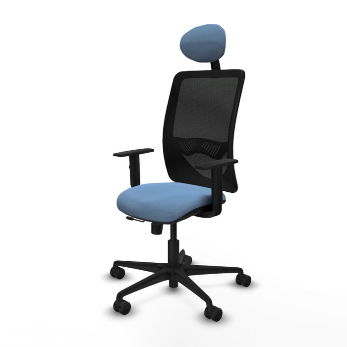PIQUERAS Y CRESPO Silla de oficina Zulema con mecanismo Sincro/Traslack, Azul cielo y Negro PIQUERAS Y CRESPO Silla de oficina Zulema con mecanismo Sincro/Traslack, Azul cielo y Negro