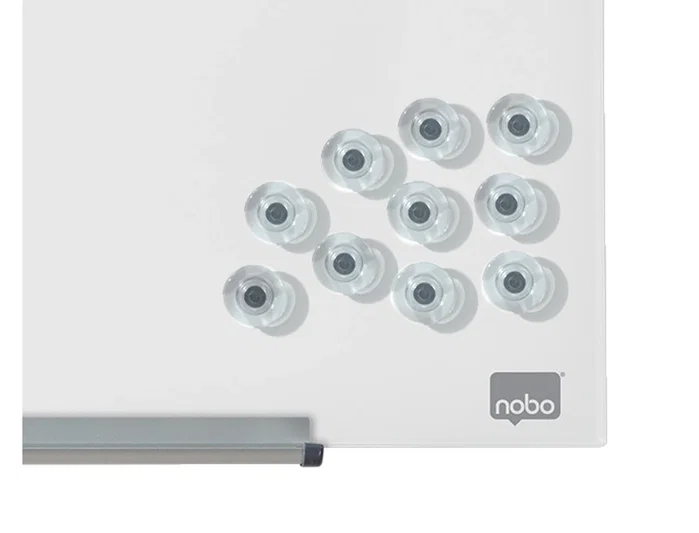 NOBO Imanes para Pizarras de Cristal Transparentes 32 mm, 10 Unidades
