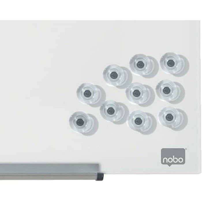 NOBO Imanes para Pizarras de Cristal Transparentes 32 mm, 10 Unidades