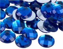 Innspiro Gemas decorativas acrílicas círculo azul 25mm 100u. Aprox.