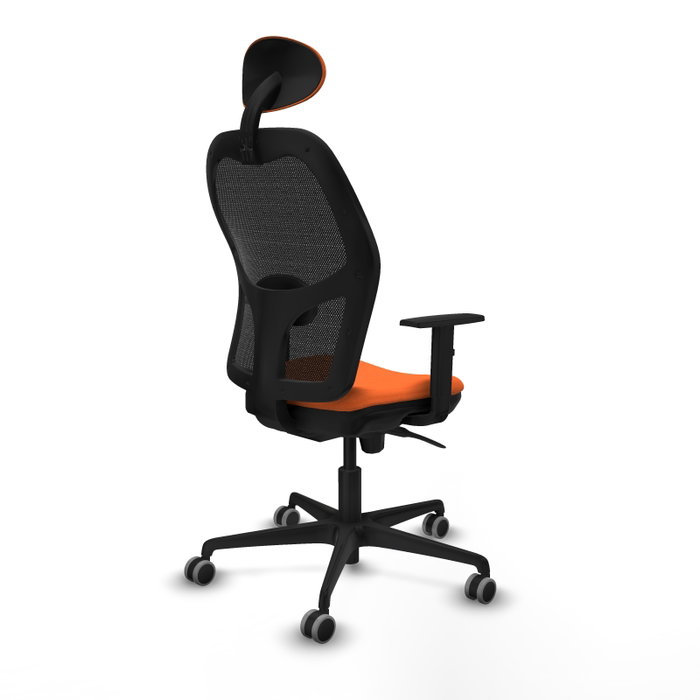 PIQUERAS Y CRESPO Silla de oficina Jorquera Naranja y Negro con mecanismo Sincro
