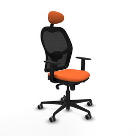PIQUERAS Y CRESPO Silla de oficina Jorquera Naranja y Negro con mecanismo Sincro
