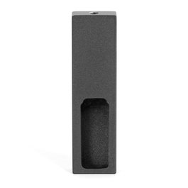 HERRAJES ALK Soporte Tubo Lateral Sin Taladro Grafito y Plata Mate Acabado Plata