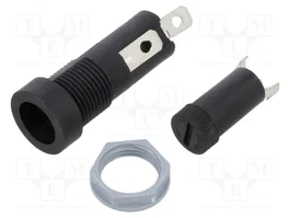 Stelvio Kontek Portafusibles 5x20mm 10A Negro