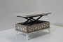Hanah Home Mesa de Café Blanca Antigua, Tablero de Partículas Melamina, Patas Plástico, 90x38x60 cm
