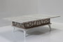 Hanah Home Mesa de Café Blanca Antigua, Tablero de Partículas Melamina, Patas Plástico, 90x38x60 cm