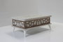 Hanah Home Mesa de Café Blanca Antigua, Tablero de Partículas Melamina, Patas Plástico, 90x38x60 cm