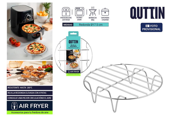 Inde - Rejilla Redonda para Airfryer, Acero Inoxidable, Diámetro 17.5 cm (36 Unidades) Inde - Rejilla Redonda para Airfryer, Acero Inoxidable, Diámetro 17.5 cm (36 Unidades)