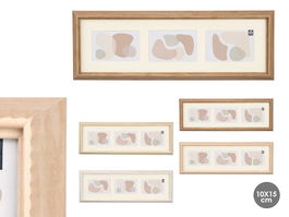 Giftdecor Marco Canto 3 Fotos Horizontal Surtidos 20 x 58 x 3 cm Blanco Crema Marron Rosa (Set de 12)