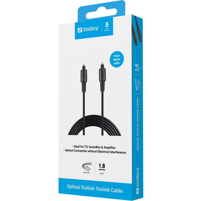 Sandberg Cable óptico Toslink-Toslink 1,8m Sandberg Cable óptico Toslink-Toslink 1,8m