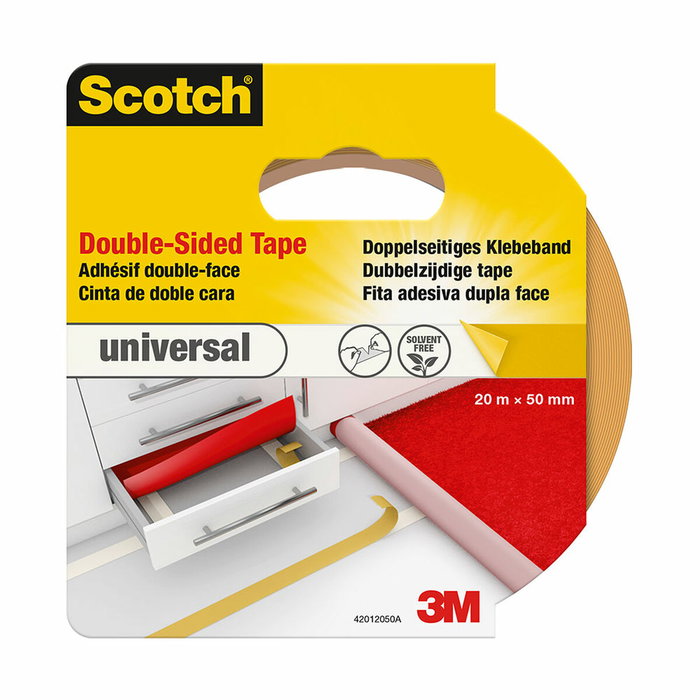 Scotch Cinta doble cara universal blanca 50 mm x 20 m Scotch Cinta doble cara universal blanca 50 mm x 20 m
