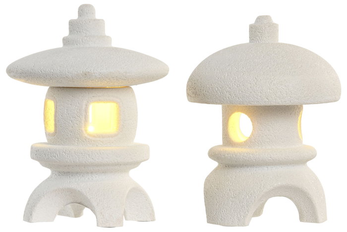 DKD Home Decor Decoración Luminosa LED Pagoda Blanca Surtida DKD Home Decor Decoración Luminosa LED Pagoda Blanca Surtida