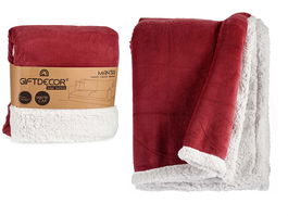Giftdecor Manta Coral y Sherpa 130x170 cm Rosa Fuerte (Set de 6)
