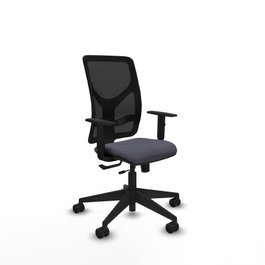 PIQUERAS Y CRESPO Silla de oficina Motilla con mecanismo Sincro/Traslack, Gris oscuro y Negro