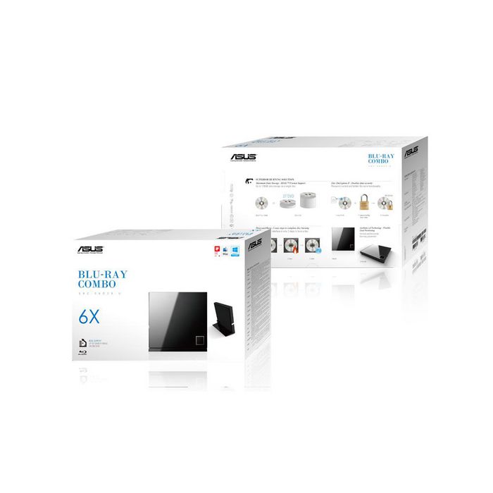 Asus SBC-06D2X-U Unidad de disco óptico Blu-Ray DVD Combo Negro