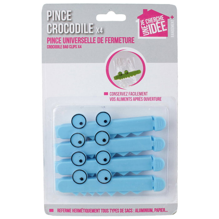 Je cherche une Idee Juego de 4 Pinzas Cocodrilo para Conservación de Bolsas, Colores Surtidos Je cherche une Idee Juego de 4 Pinzas Cocodrilo para Conservación de Bolsas, Colores Surtidos