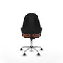 Silla de oficina Algarra con mecanismo Contacto permanente básico tapizada con Tela color Marrón. Equipada con Base cromada, Brazos fijos y Ruedas de parqué