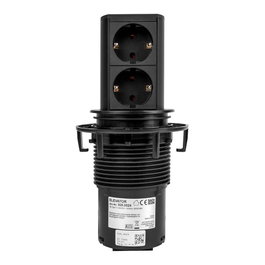 BACHMANN Módulo Enchufes Elevator 2XSchuko Negro Aluminio Anodizado Negro Mate Pure Black
