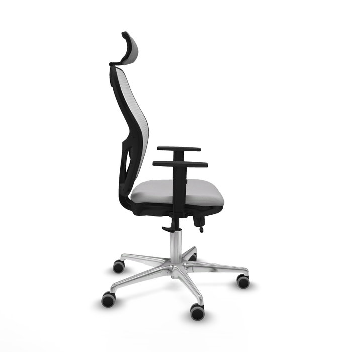PIQUERAS Y CRESPO Silla de oficina Jorquera con mecanismo Sincro/Traslack en Gris claro y Blanco