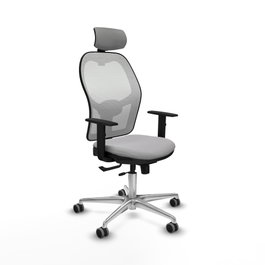 PIQUERAS Y CRESPO Silla de oficina Jorquera con mecanismo Sincro/Traslack en Gris claro y Blanco