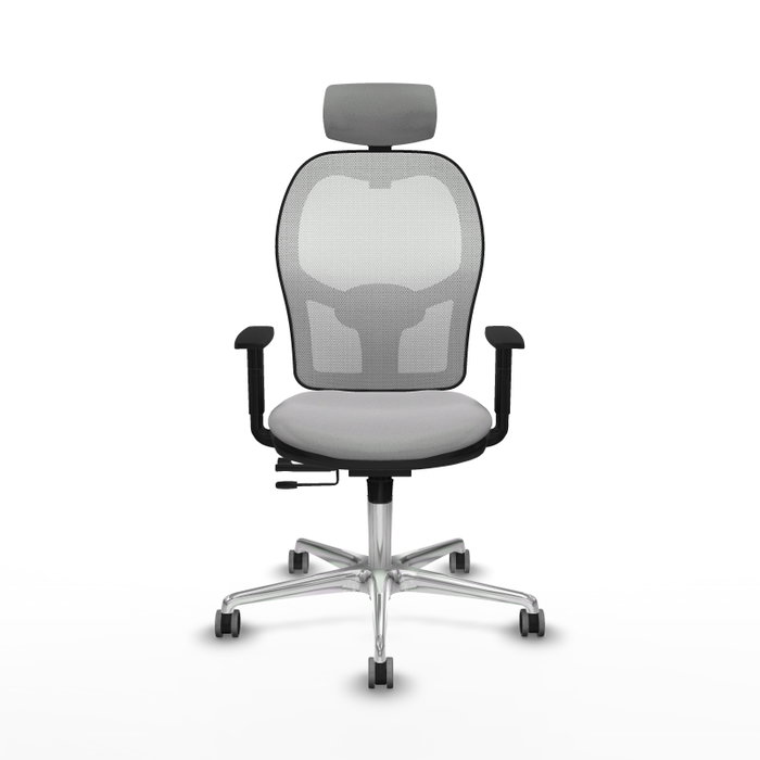 PIQUERAS Y CRESPO Silla de oficina Jorquera con mecanismo Sincro/Traslack en Gris claro y Blanco