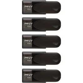 PNY Paquete de 5 Memorias USB 2.0 de 16 GB cada una - PNY0751492604756