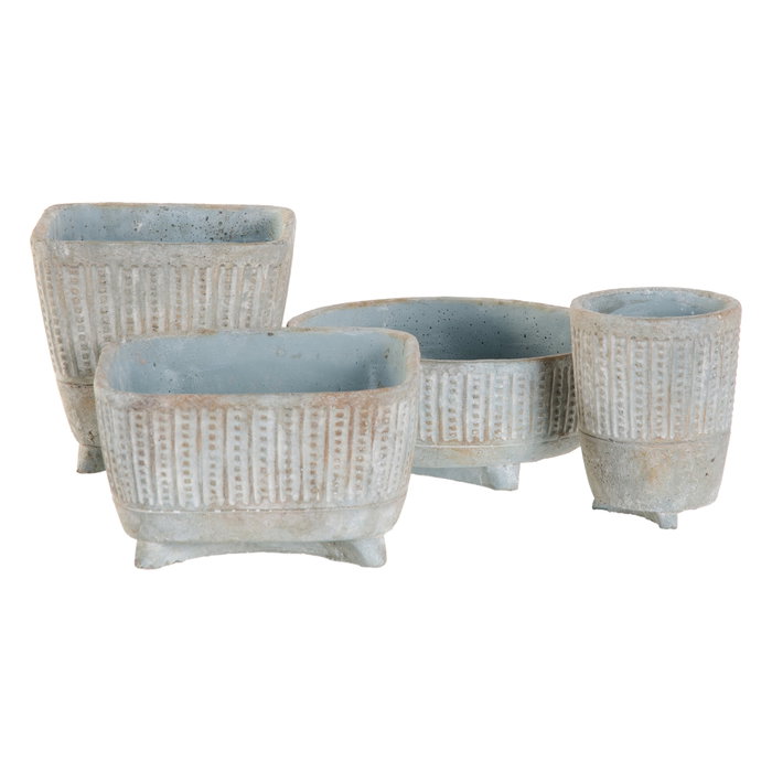Macetero Cemento Decoración 19,50 X 19,50 X 19 cm (Set de 2)