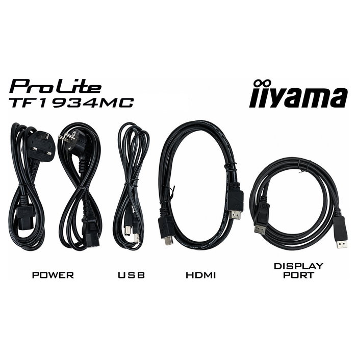 iiyama ProLite TF1934MC-B7X - Monitor táctil profesional de 19" (48.3 cm) SXGA 1280x1024 5:4 IPS, multi-touch, HDMI, DisplayPort, USB, montaje VESA 100x100, Negro