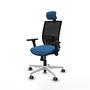 PIQUERAS Y CRESPO Silla de oficina Yunquera con mecanismo Sincro, Azul claro y Negro
