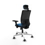 PIQUERAS Y CRESPO Silla de oficina Yunquera con mecanismo Sincro, Azul claro y Negro