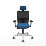 PIQUERAS Y CRESPO Silla de oficina Yunquera con mecanismo Sincro, Azul claro y Negro