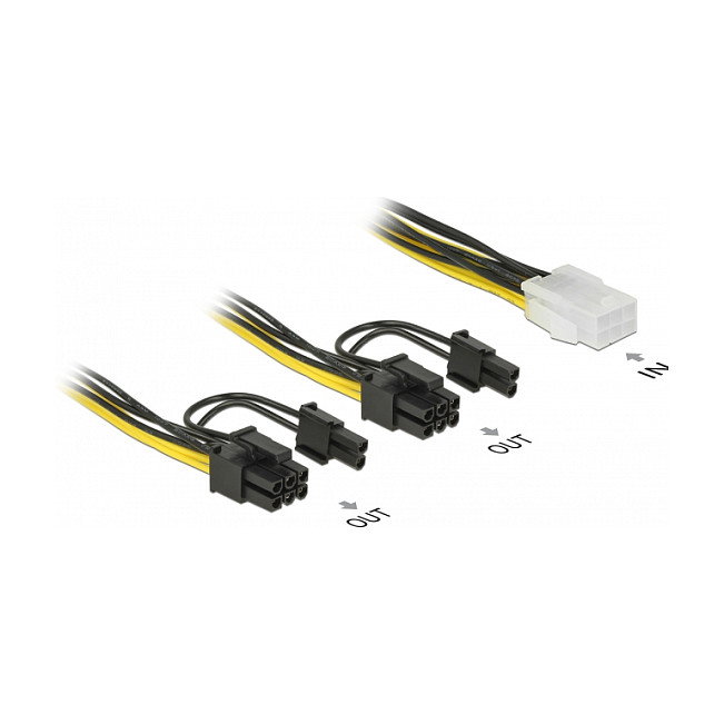 DeLOCK Cable de alimentación PCI Express 6 pin a 2 x 8 pin (6+2 pin) 15 cm DeLOCK Cable de alimentación PCI Express 6 pin a 2 x 8 pin (6+2 pin) 15 cm